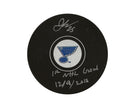 Jordan Kyrou Autographed St. Louis Blues Autograph Model Puck Inscribed 