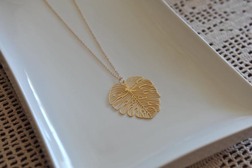 Large Monstera Necklace