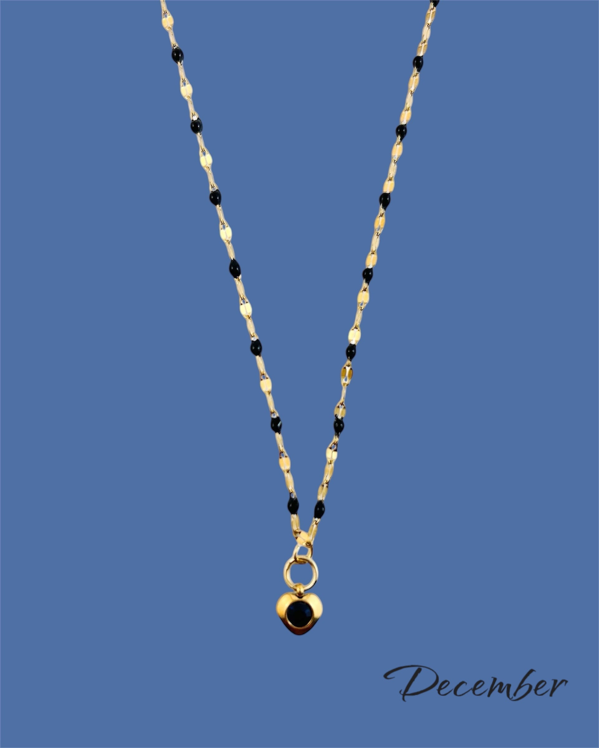 Heart Stone Necklaces in gold - various birthstone colours