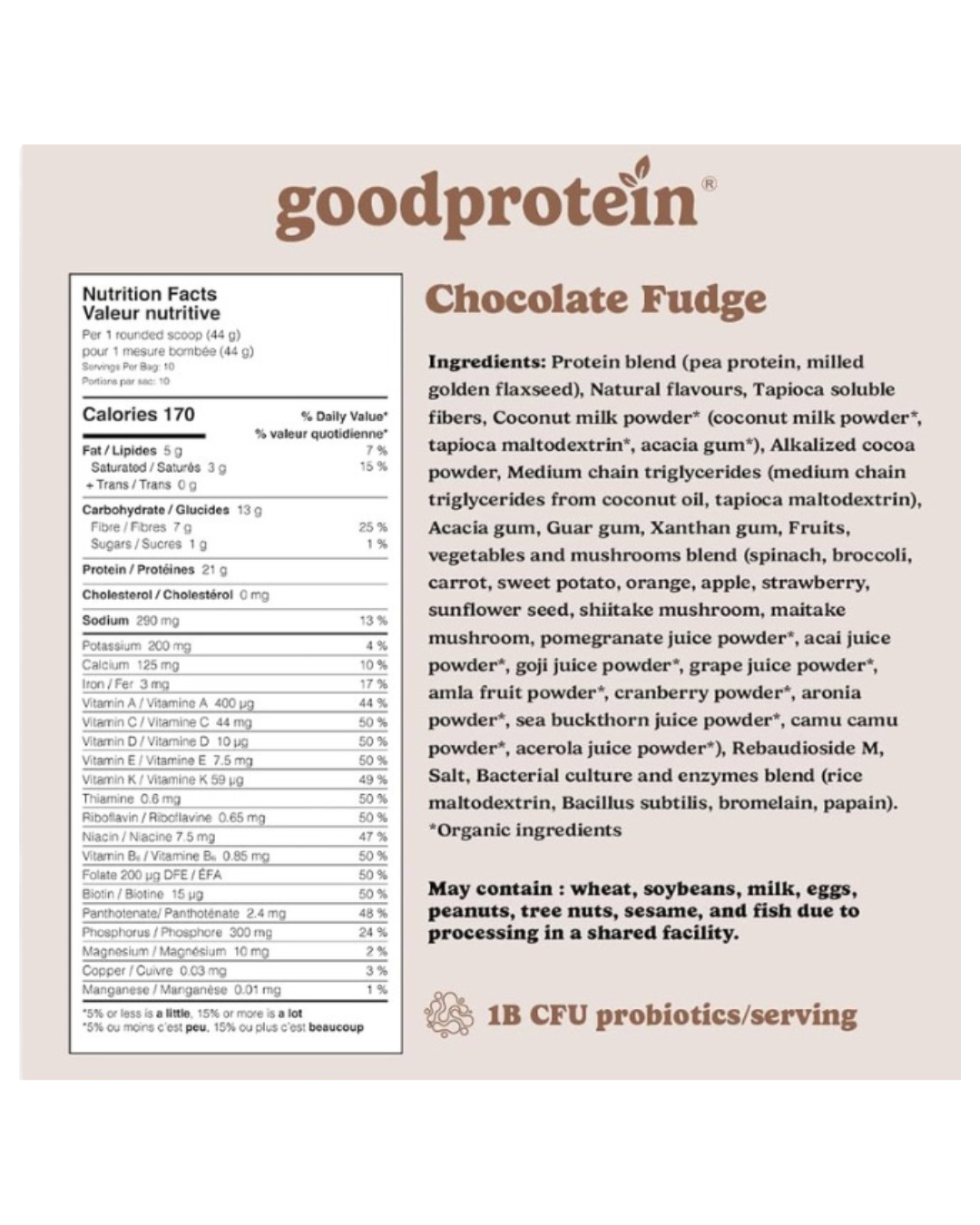 goodprotein Plant Based Superfood Blend Protein Powder