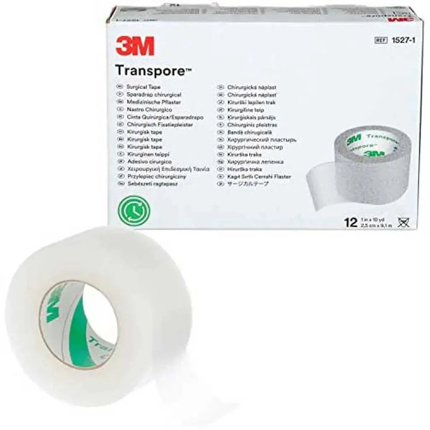 3M Transpore, Plastic Medical/Surgical Adhesive Tape, 1