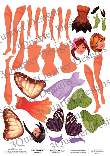 3Quarter Designs - Mini Project Sheets - Magic Fairies