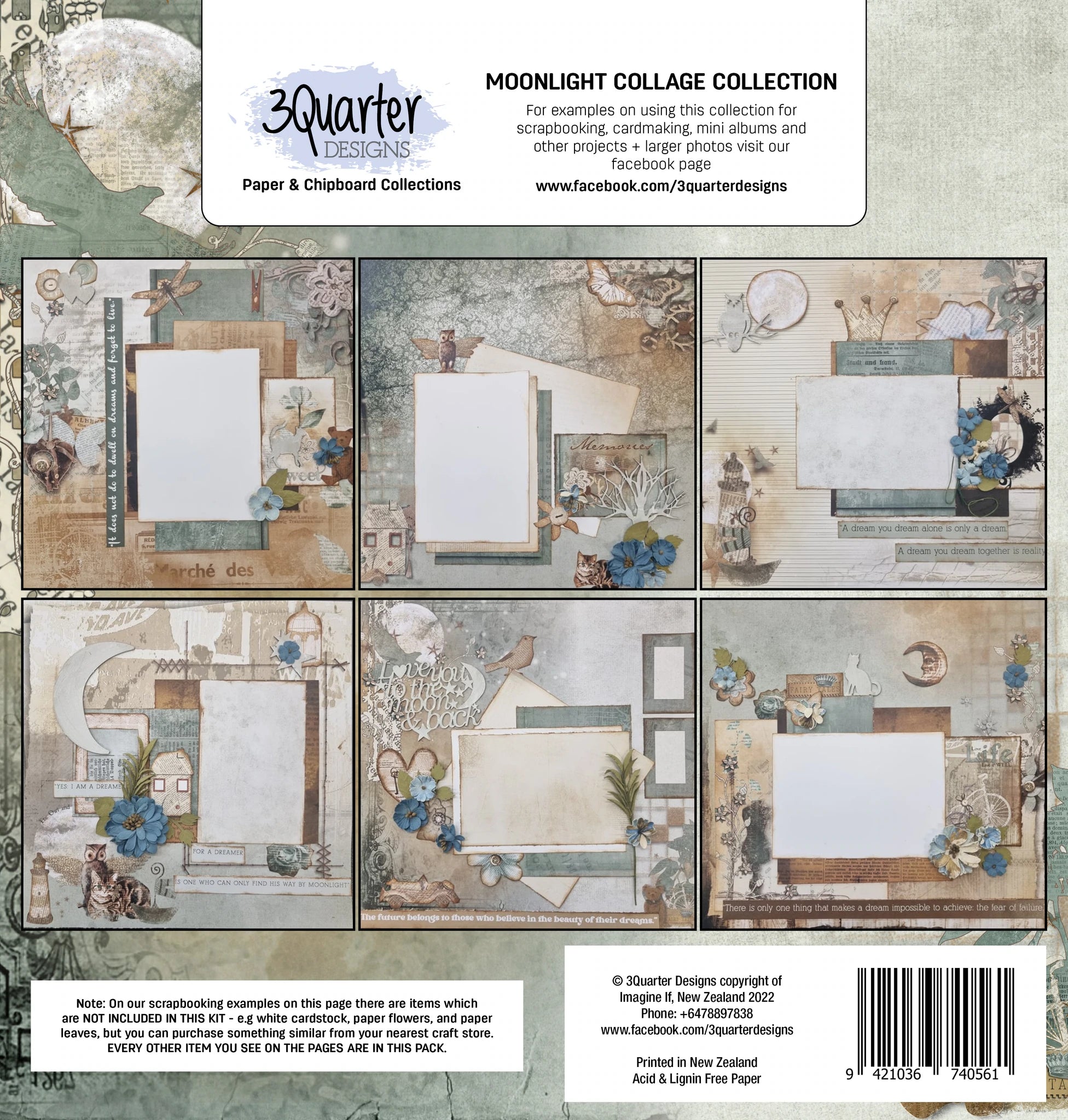 3Quarter Designs - Scrapbook Collection - Moonlight Collage