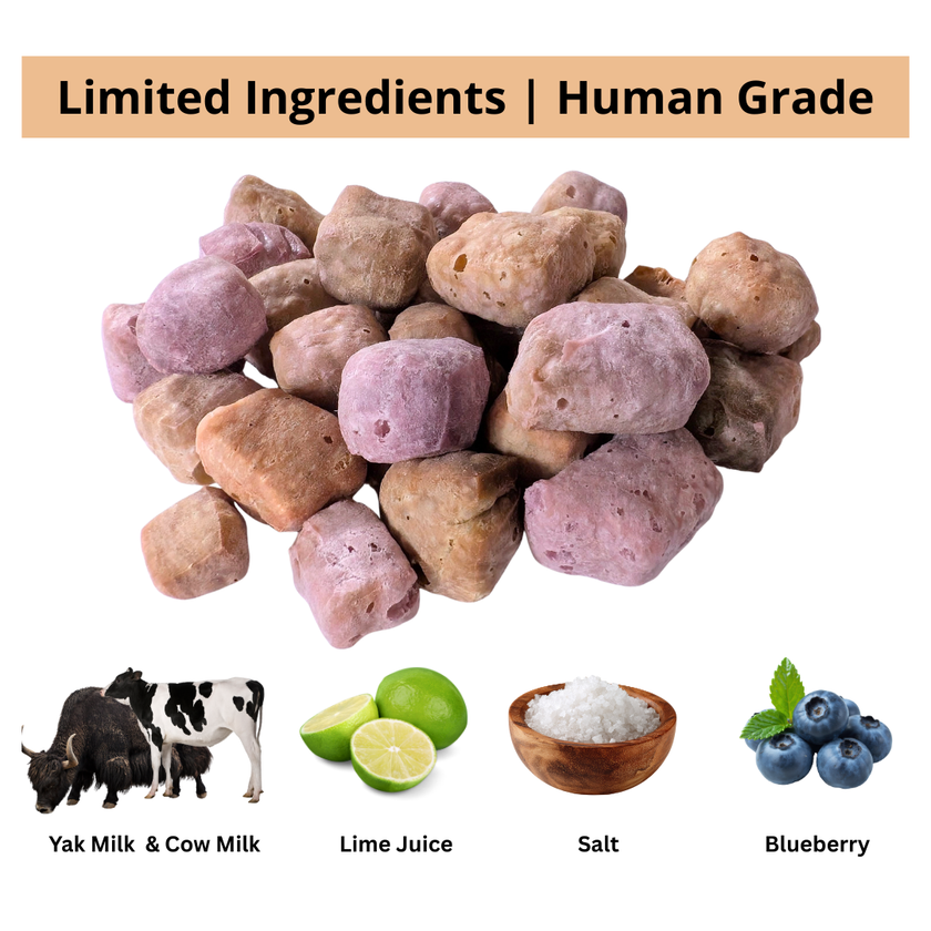 Yak Cheese Puffs for Dogs – Blueberry