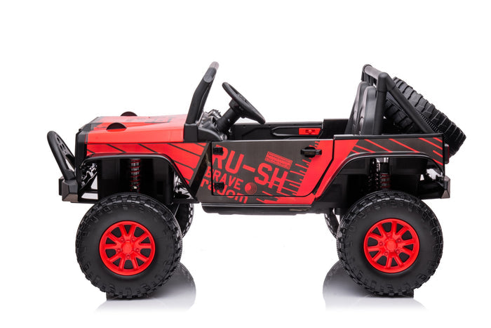 Voiture électrique pour enfant 2 places RAIDER, style Jeep, 24V, avec télécommande et roues arrière, modèle 2025.