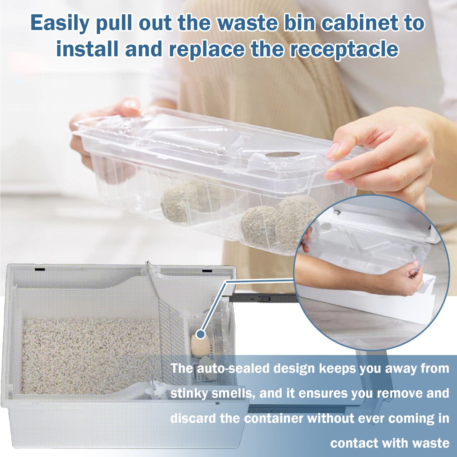 Semi-automatic Cat Litter Box  Pull and Slide rake for Waste Cleaning best design