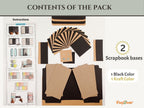 CrafTreat Scrapbook Blanks - Flag Folio - Black & Kraft Color