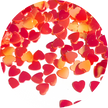Red(gold shifting) heart glitter