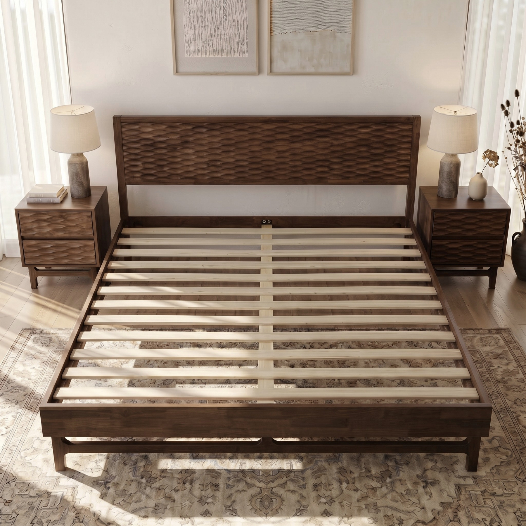 Elara Solid Wood Bed Frame