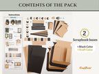 CrafTreat Scrapbook Blanks - Frame Accordion Suitcase - Black & Kraft Color