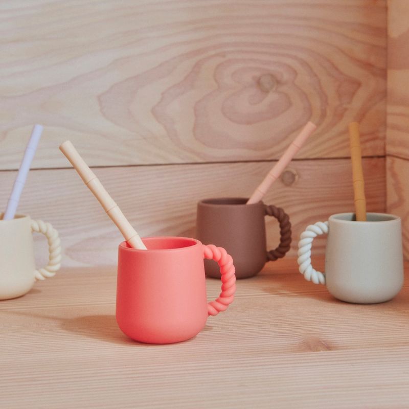 Bamboo Silicone Straw - Pack of 6 - Cold colors