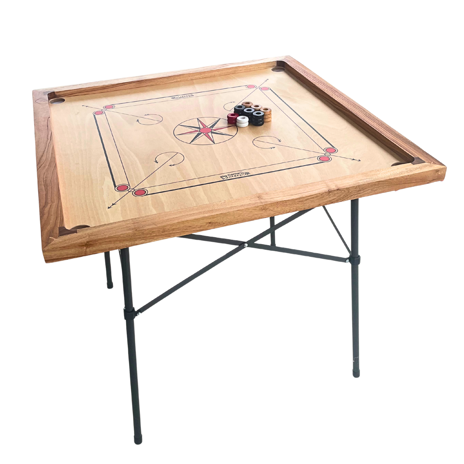 30 Traditional Carrom Board Game Coins (13 Black Coins / 13 Natural Coins / 2 Red Queens / 2 White Strikers)