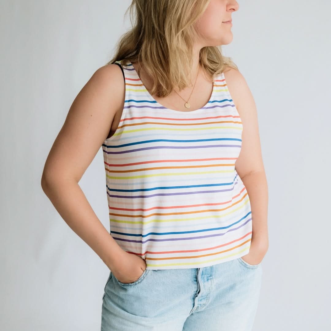 Ladies' Bamboo Cropped Tank | Classic Blue