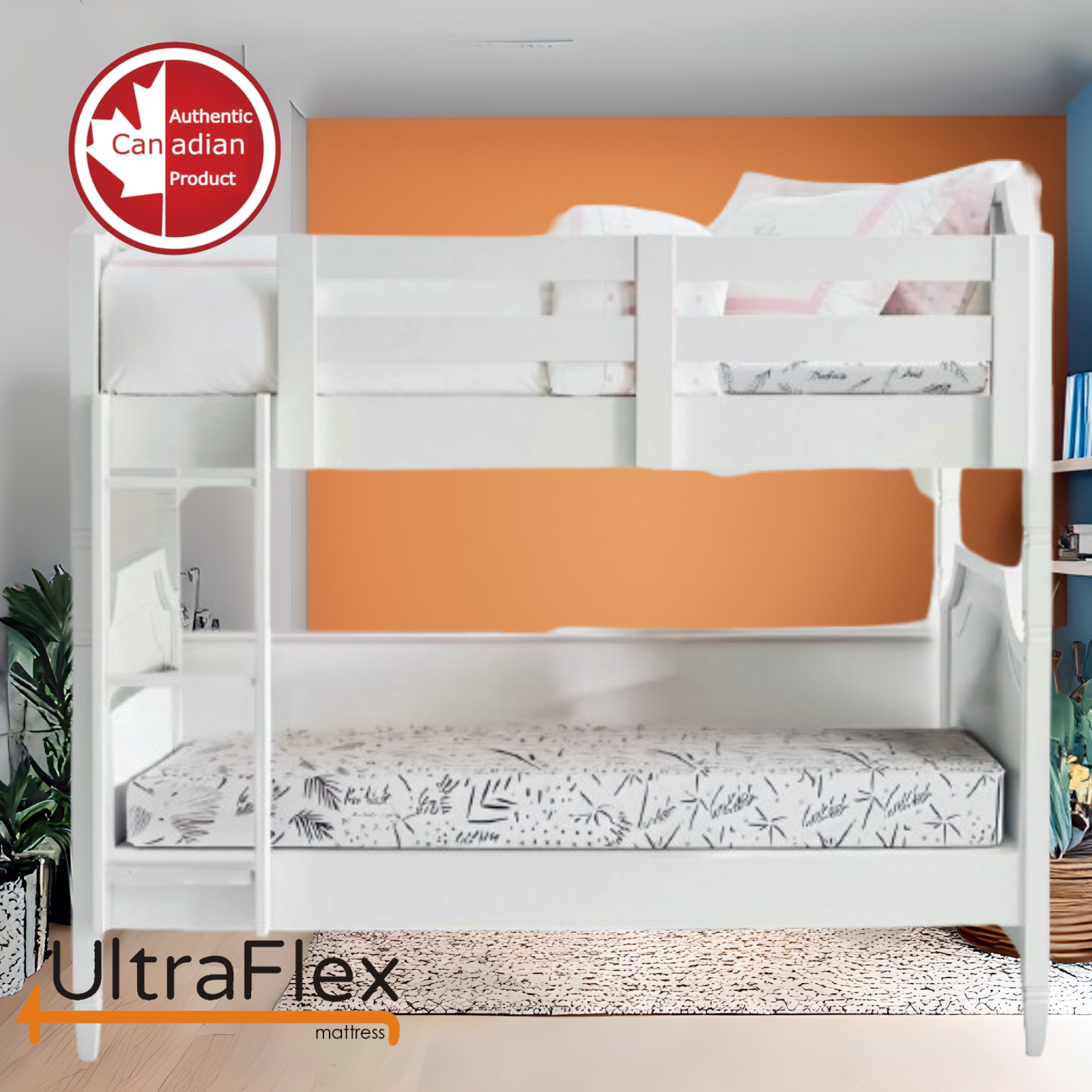 UltraFlex® SleepTight – Canadian Made- Gel Memory Foam Mattress | CertiPUR-US® Certified, Cooling, Pressure Relief, Medium Firm, Fiberglass-Free, Bamboo Cover | Ideal for Bunk Beds, RVs & All Frames | Spinal Support & Motion Isolation