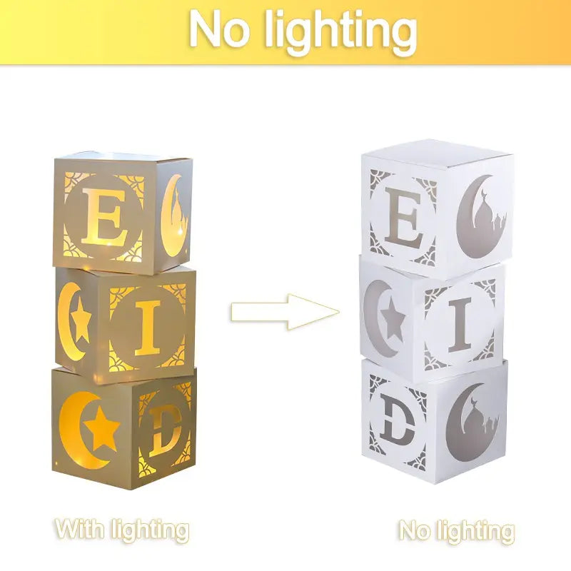 Eid Mubarak Decoration Boxes with Led lights