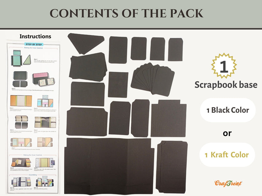 CrafTreat Scrapbook Blanks - Gate Fold Folio - Kraft Color