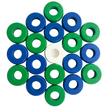 32 Green and Blue Carrom / Pichenotte / Croquignole Rings - (Green / Blue / Natural / Black / White) - Anneaux De Pichenottes - Game Accessories / Accessoires De Jeu
