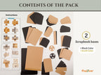 CrafTreat Scrapbook Blanks - TriFold Folio Wallet - Black & Kraft Color