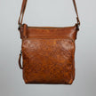 MET Women’s Genuine Leather Crossbody Bag. High-Quality Flower Embossed Floral Purse