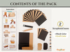 CrafTreat Scrapbook Blanks - Accordion Inserts Handbag - Black & Kraft Color