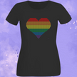 Rainbow Heart Rhinestone Shirt – Pride & Love Sparkle Bling Tee | Blingdazzel