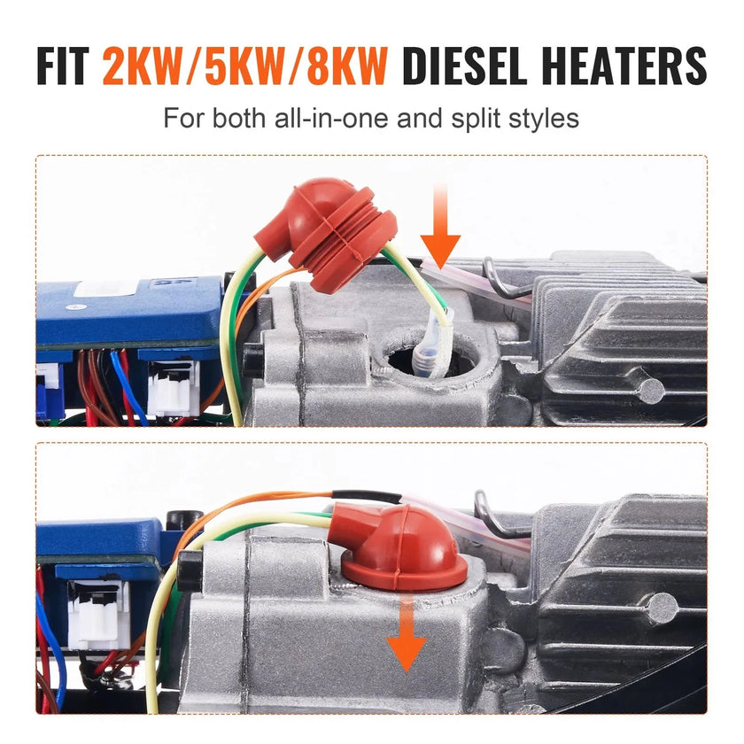 VEVOR Diesel Heater Glow Plug Kit, Ceramic Glow Plug Repair Kit with Removal Fitting Tool, Diesel Heater Rebuild Kit for 2KW/5KW/8KW Air Diesel Parking Heater Replacement