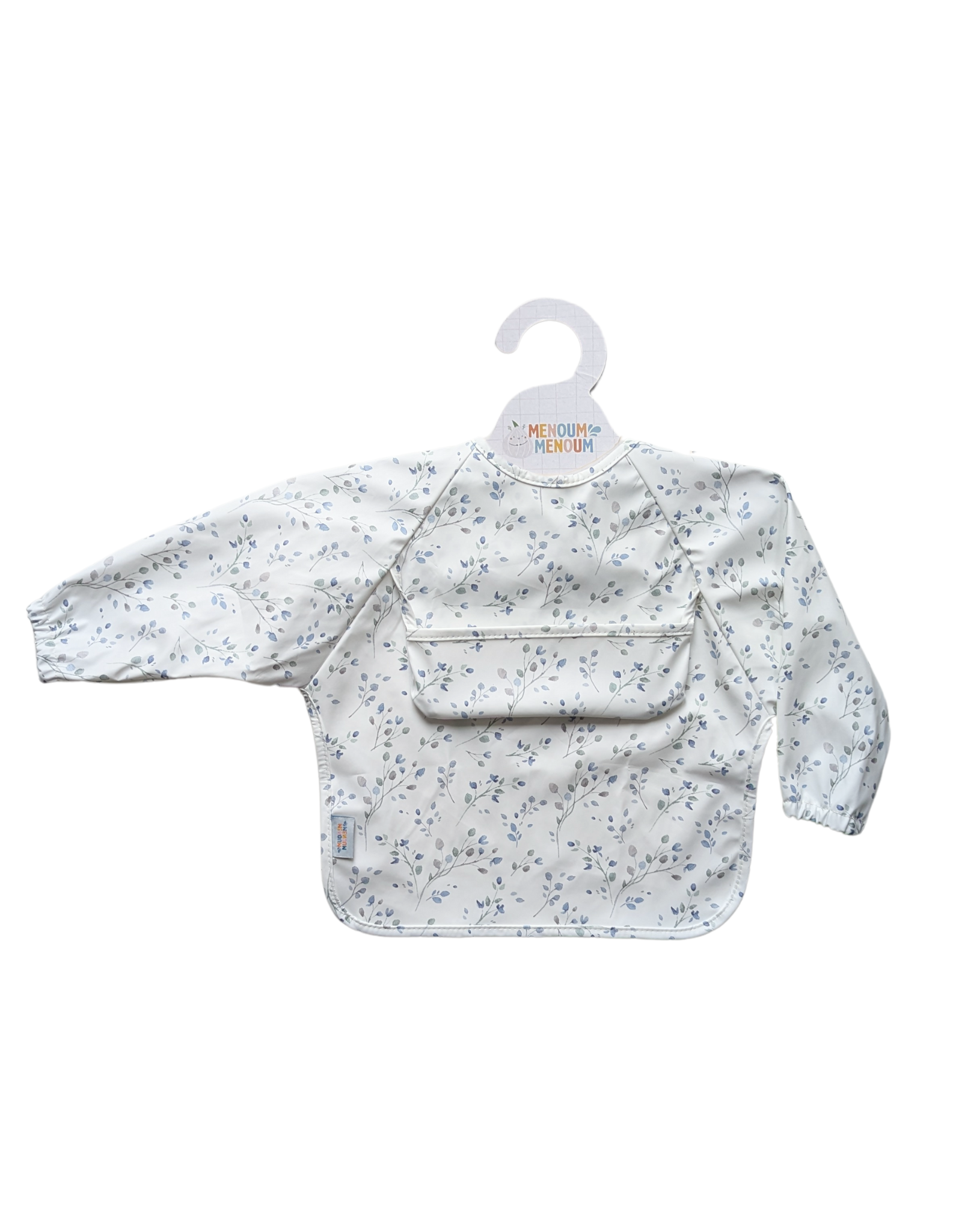 Long-sleeved bib - Delicate flowers - Menoum