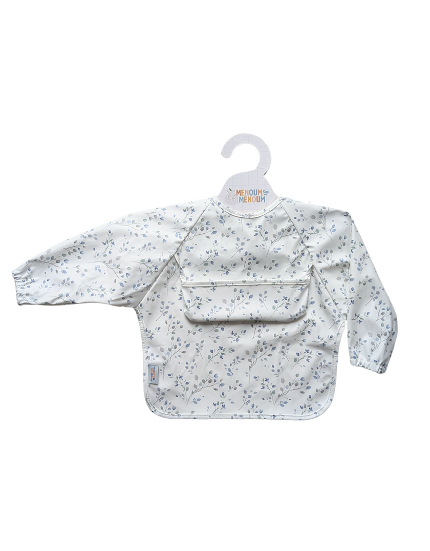 Long-sleeved bib - Delicate flowers - Menoum