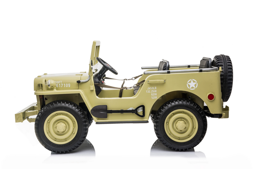 24V Army Jeep 3 Seater DELUXE Kids Ride On Car with Remote Control