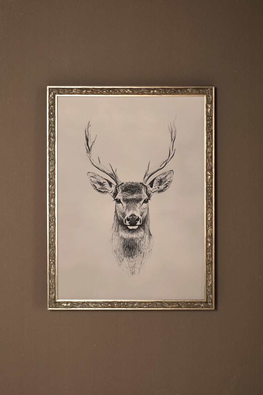 ESQUISSE SAUVAGE, CADRE VINTAGE ARGENT