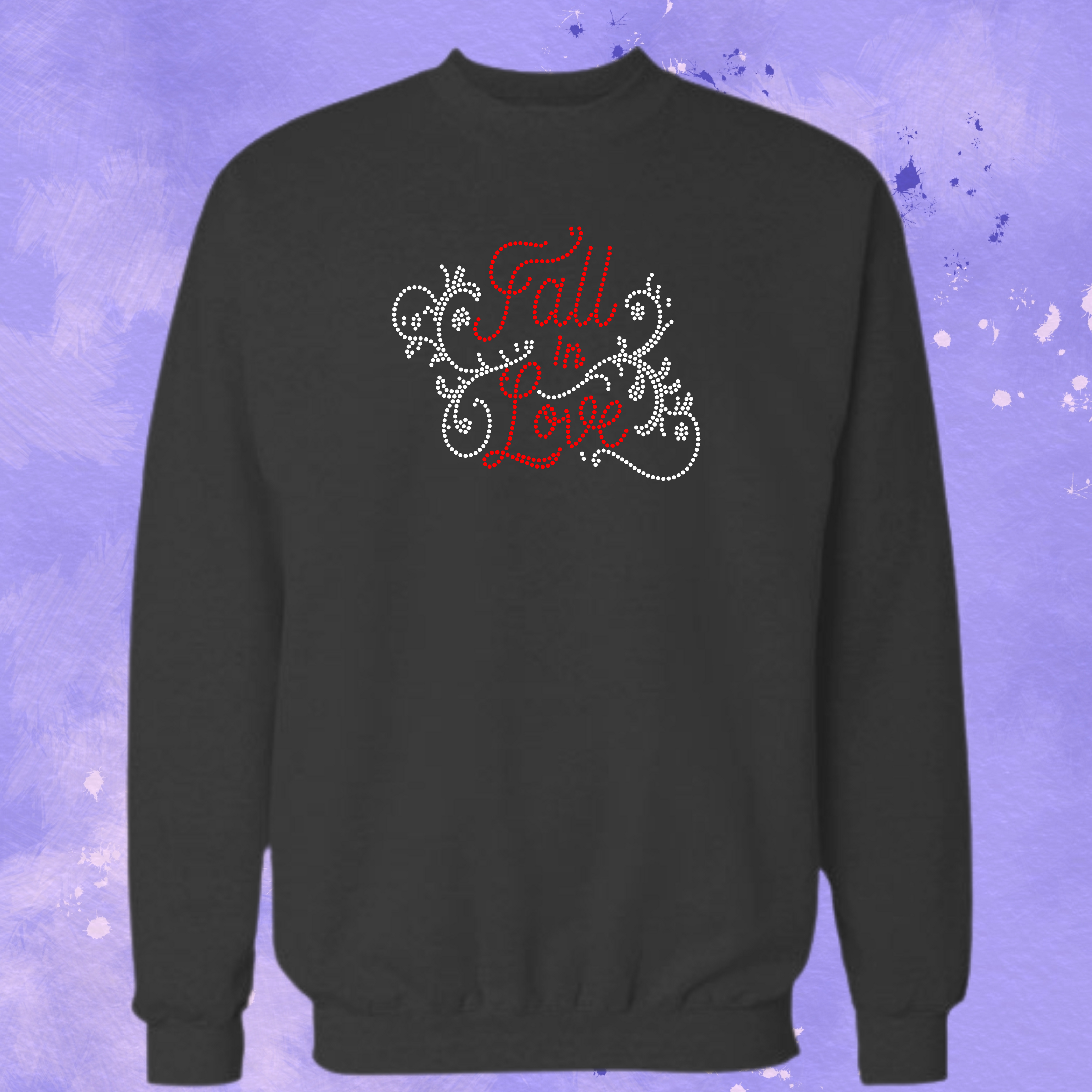 Fall in Love Rhinestone Shirt – Autumn Valentine Sparkle Bling Tee | Blingdazzel