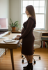 Chocolate Brown Ruffle Maternity Dress