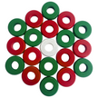 32 Red and Green Carrom / Pichenotte / Croquignole Rings - (Red / Green/ Natural/ Black / White) - Anneaux De Pichenottes - Game Accessories / Accessoires De Jeu