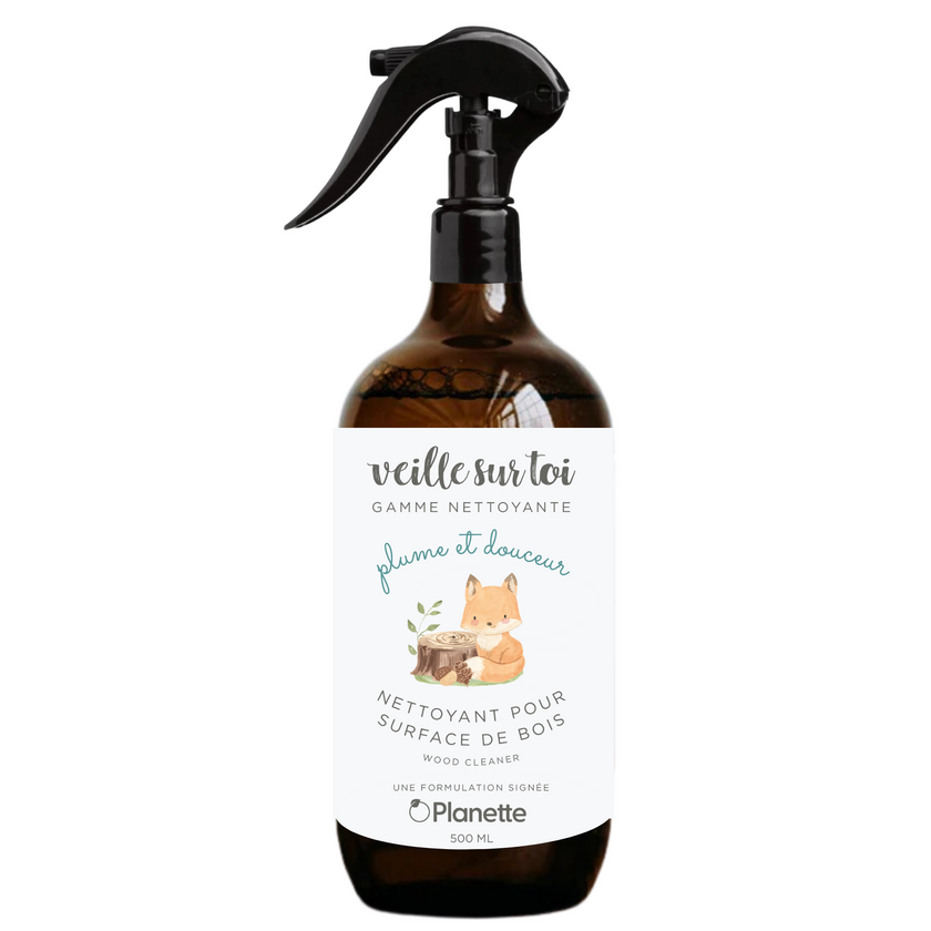 Cleaning line - Wood surface cleaner - 500 ml - Box of 8 - Veille sur toi & Planette