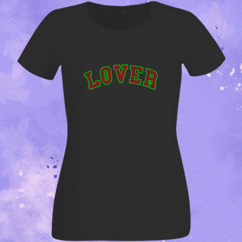 LOVER Rhinestone Shirt – Valentine Love Sparkle Bling Tee | Bling Dazzel