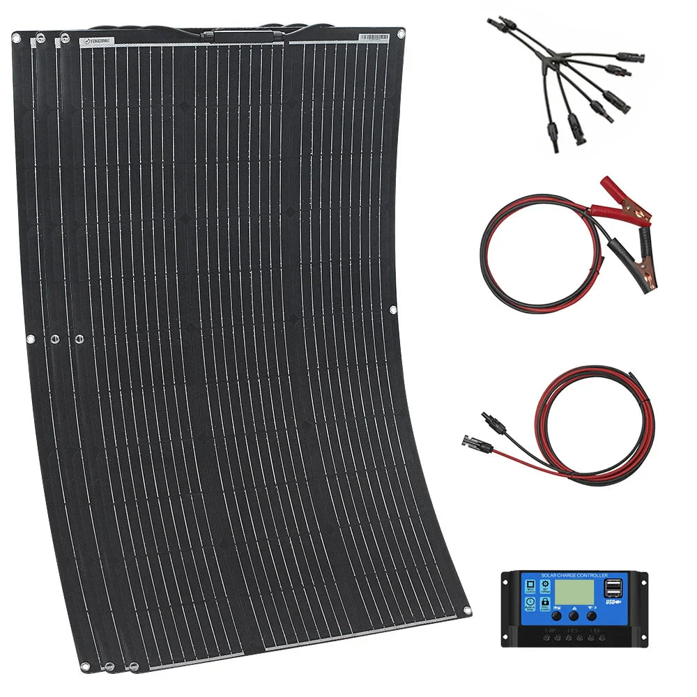 100-300w flexible solar panels 12/24v + inverter KIT