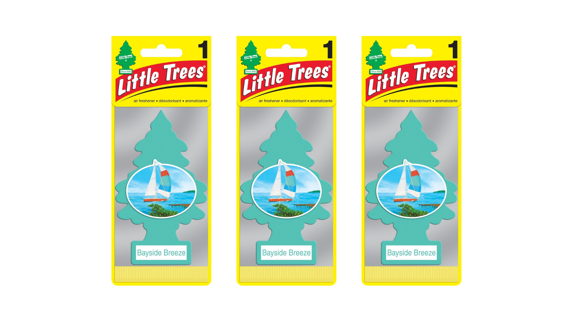 Little Trees Car Air Freshener Bayside Breeze (Bundle of 3)