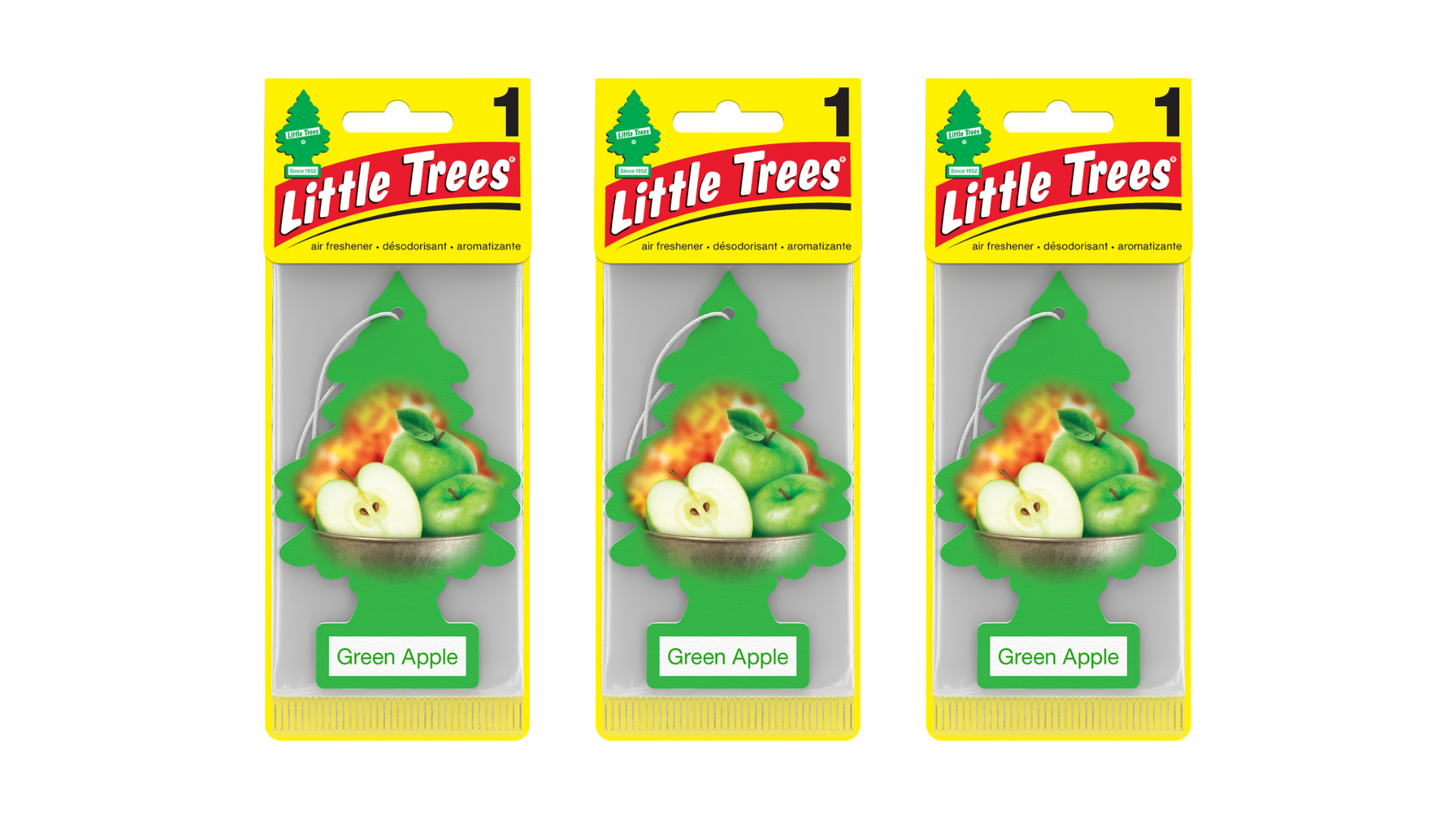 Little Trees Car Air Freshener Green Apple (Bundle of 3)