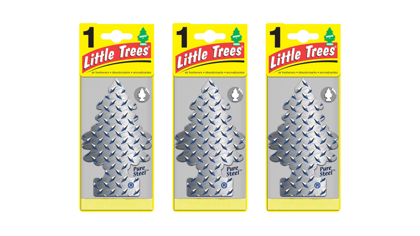 Little Trees Car Air Freshener Pure Steel (Bundle of 3)