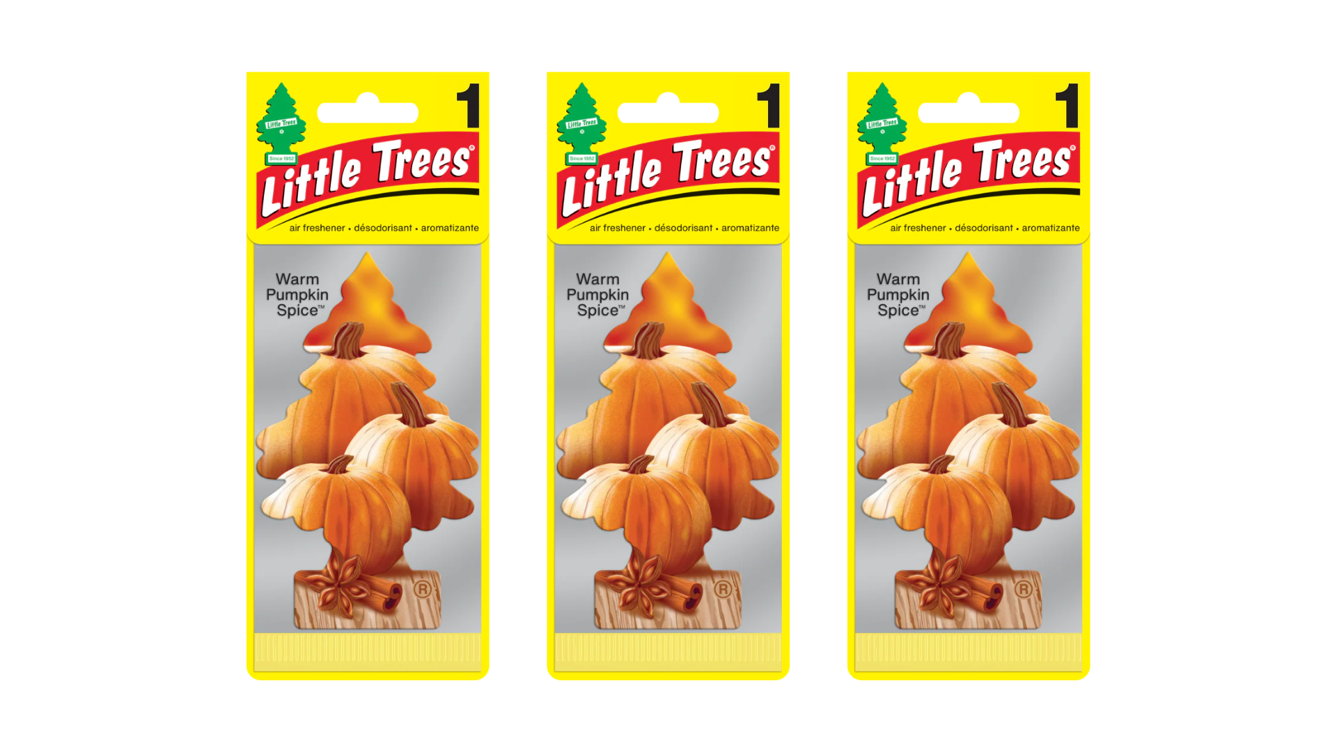 Little Trees Car Air Freshener Warm Pumpkin Spice (Bundle of 3)
