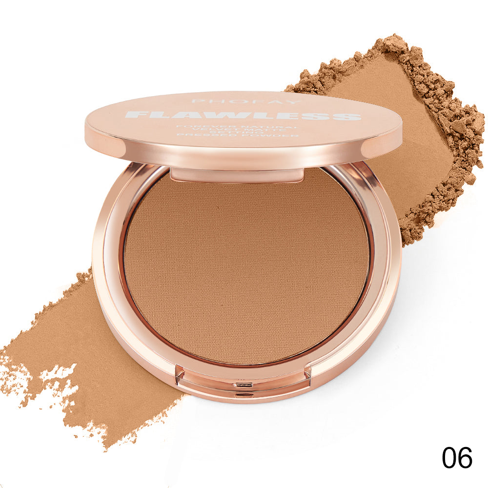 PHOFAY Matte Setting Pressed Powder – Flawless Finish Face Powder (8g, Multiple Sets)