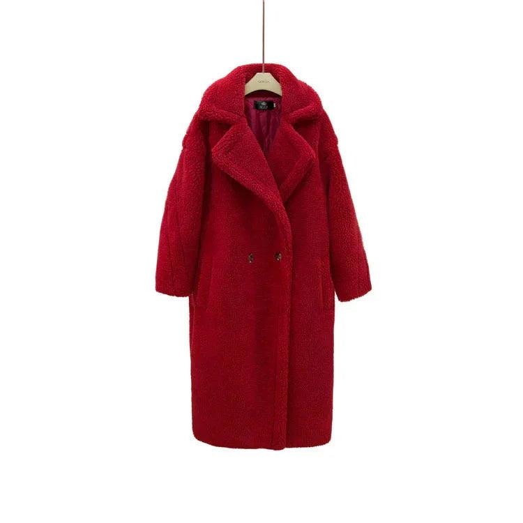 Winter Coats Women – Loose Lapel Medium-Length Polyester Coat