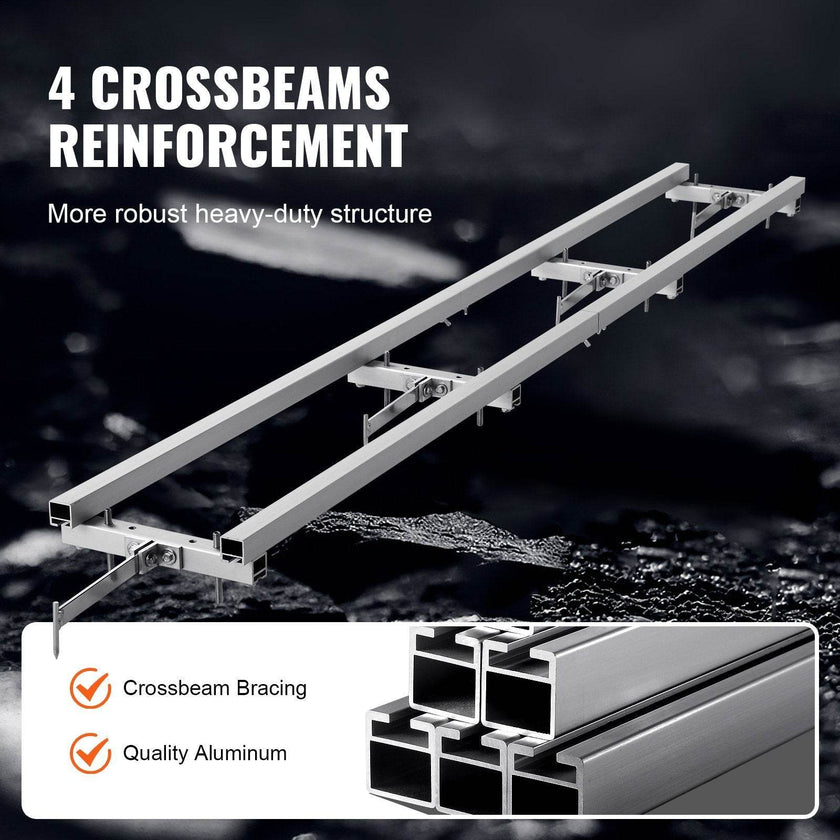 Rail Mill Guide System, 9 Ft Milling Guide, 4 Crossbar Kits Chainsaw Mill Rail Guide, Aluminum Adjustable Saw Mill Rail System Work With Chainsaw Mills For Builders And Woodworkers