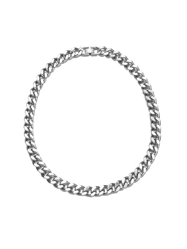 Thick Cuban Link Chain Titanium Steel Necklace Clavicle Chain