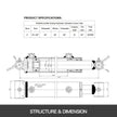 Hydraulic Cylinder 2 Bore 36 Stroke Hydraulic Ram Cylinder 3000psi Hydraulic Cylinders Welded Double Acting Cross Tube SAE6 Port Hydraulic Lifting Cylinder