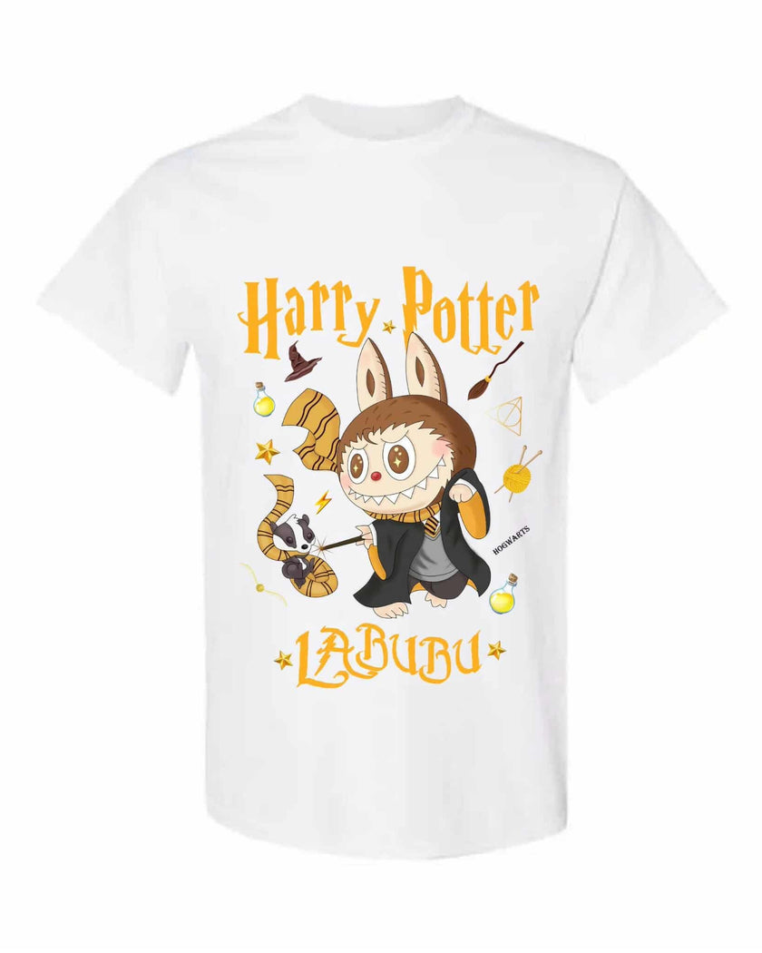 [Adult size] Harry Potter Labubu T-Shirt – Kawaii Wizard Graphic Tee, 100% Cotton