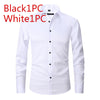 Men's Long Sleeve Business Casual Shirt – Loose Fit, 10 Colors, S–8XL | Canada & USA