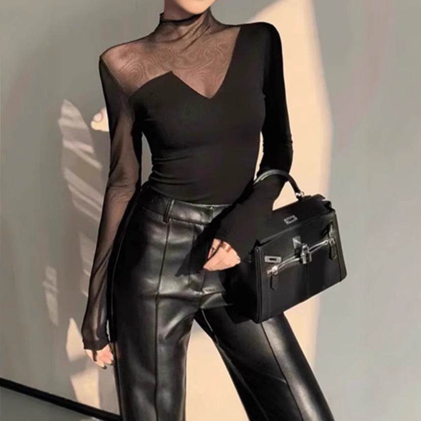 Fashion Chic Slim fit High neck bodycon top for women