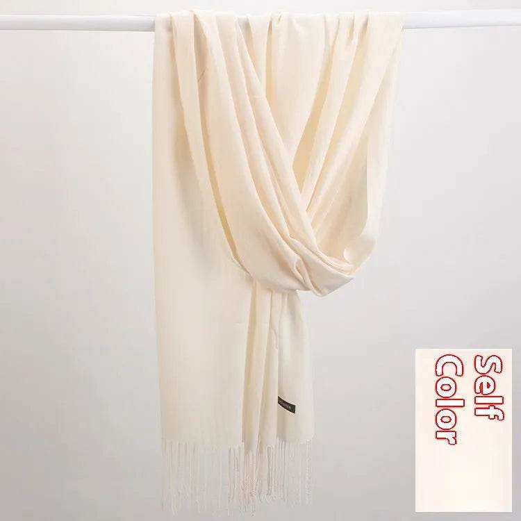 Pure Color Warm Keeping Scarf All-match Cashmere Shawl