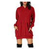 Women Solid Color Hat Dress Sweater Loose Feature Long Sleeves